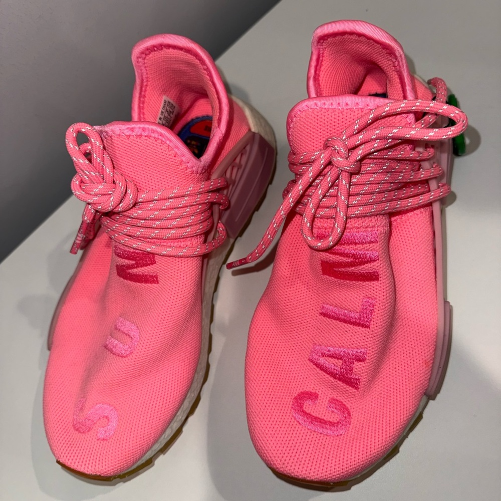 Adidas Pharrell Williams Human Race NMD Pink Sneakers Size 5 - Picture 3 of 5